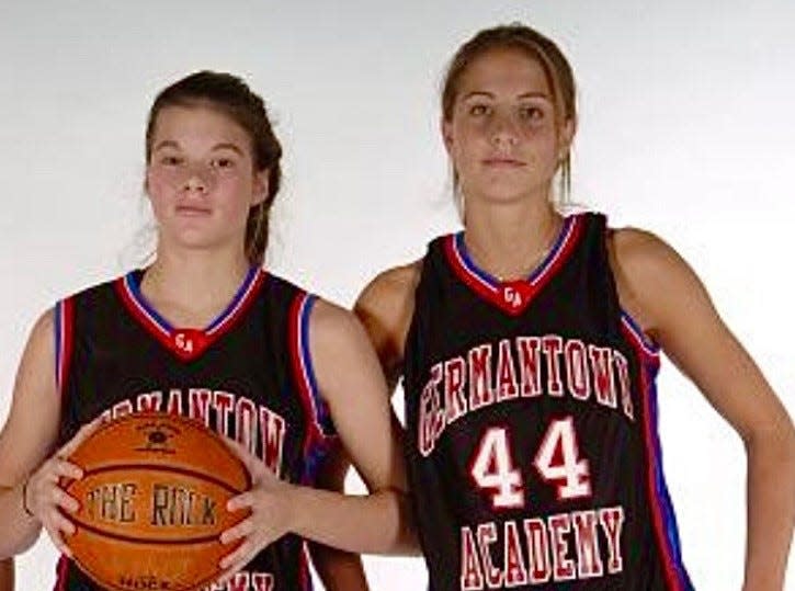 Maggie Lucas (left) and Caroline Doty were two of the top players Retif coached at Germantown Academy.