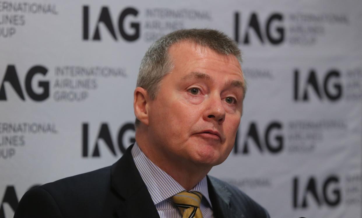 International Airlines Group (IAG) chief executive Willie Walsh during a press conference about the Irish government's proposed sell-off of a remaining 25\% stake in Aer Lingus at the Westbury Hotel in Dublin.