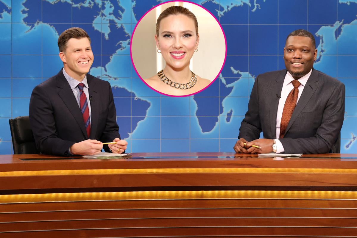 Colin Jost says he can't enjoy Scarlett Johansson's movies without alcohol  during 'SNL' joke swap