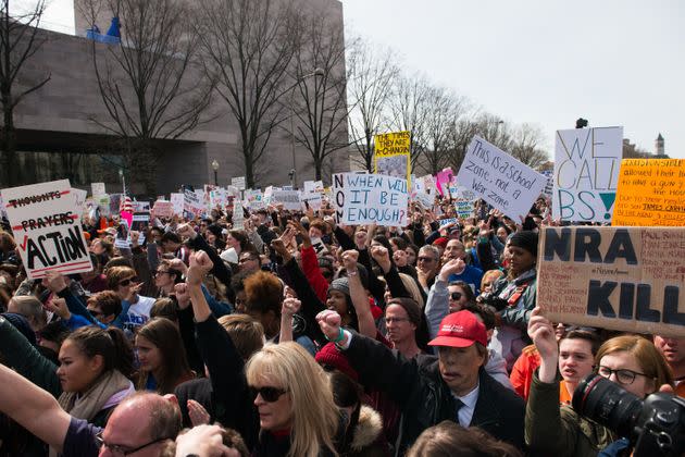 Protestors flocked to Washington, D.C. for a March for Our Lives event after the Parkland, Florida shooting that left 17 dead in 2018. (Photo: Noam Galai via Getty Images)