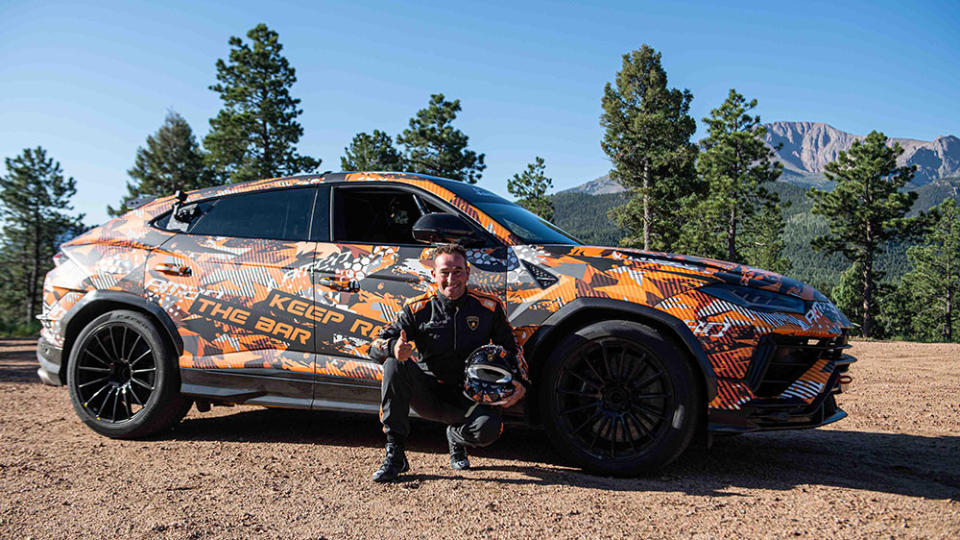 Simone Faggioli and the record-setting Urus - Credit: Lamborghini