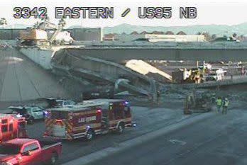 The U.S. Route 95 bridge over Eastern Ave. in Las Vegas is under construction.