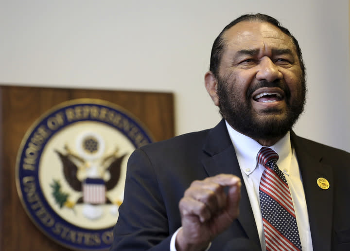 Not happy: Texas Representative Al Green (AP Images) 