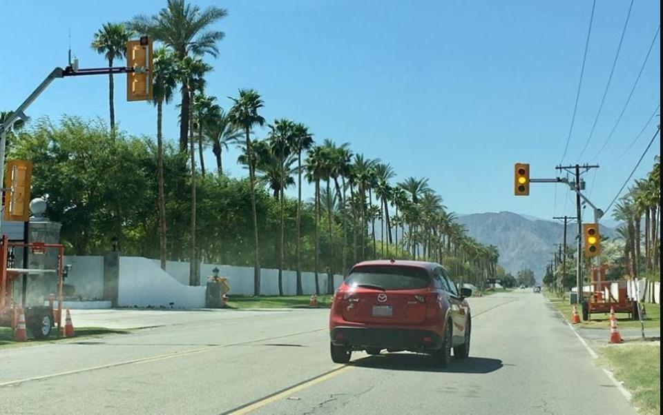 Temporary traffic signals are set up along  Avenue 50 near Monroe Street outside the Empire Polo Grounds in Indio. They're only used in April during the Coachella Valley Music and Arts Festival and Stagecoach: California's Country Music Festival.