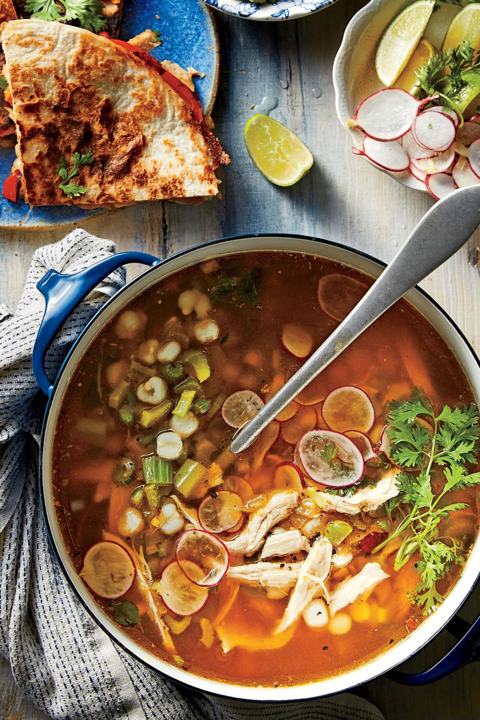 Green Chile-Turkey Soup with Hominy