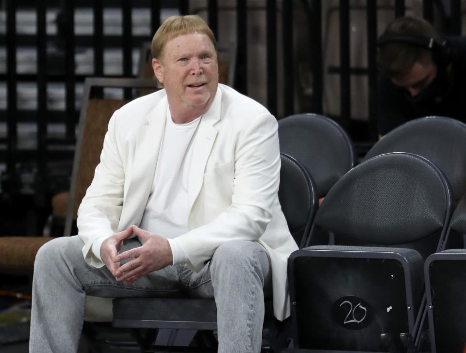 Fans confronted Las Vegas Raiders owner Mark Davis at the Raiders' 24-17 loss to the Chargers in Los Angeles.