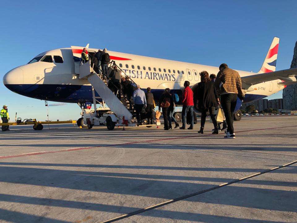 Blue sky thinking? British Airways Airbus A320 at Gibraltar airport (Simon Calder)