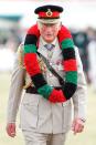 <p>Prince Charles wears a traditional Nepalese Mala garland as he visits the Sir John Moore Barracks in Folkestone, England. </p>