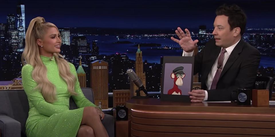 Paris Hilton on the Tonight Show discusses NFTs