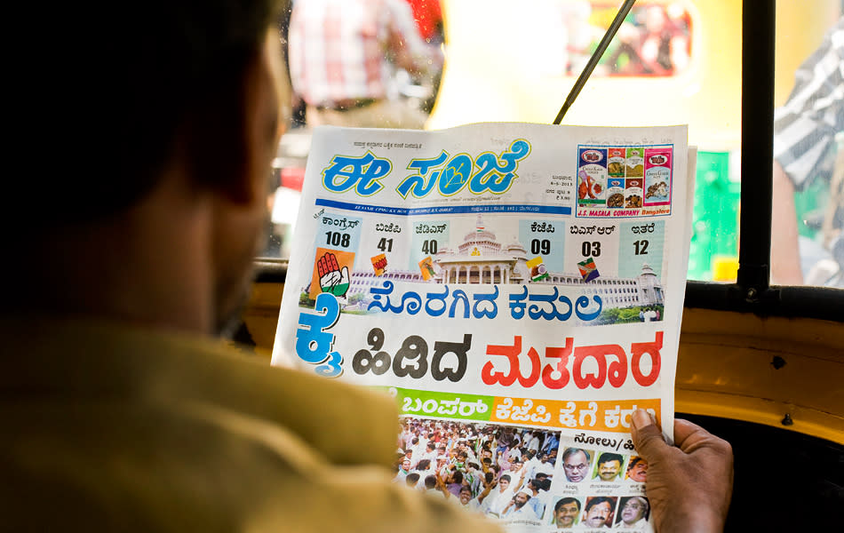 The Congress won a thumping victory in Karnataka to wrest power after a seven year gap, crushing the BJP in a key election ahead of next year's Lok Sabha ballot. Congress activists celebrated wildly all across Karnataka as a vote count that began at 8 am showed that the party won 120 seats in the 225-member assembly -- seven more than the half-way mark. The Congress victory "is a clear result against the ideology of the BJP", Manmohan Singh said in New Delhi. "The people of the country know what's what and they will reject the BJP ideology as the result in Karnataka shows."