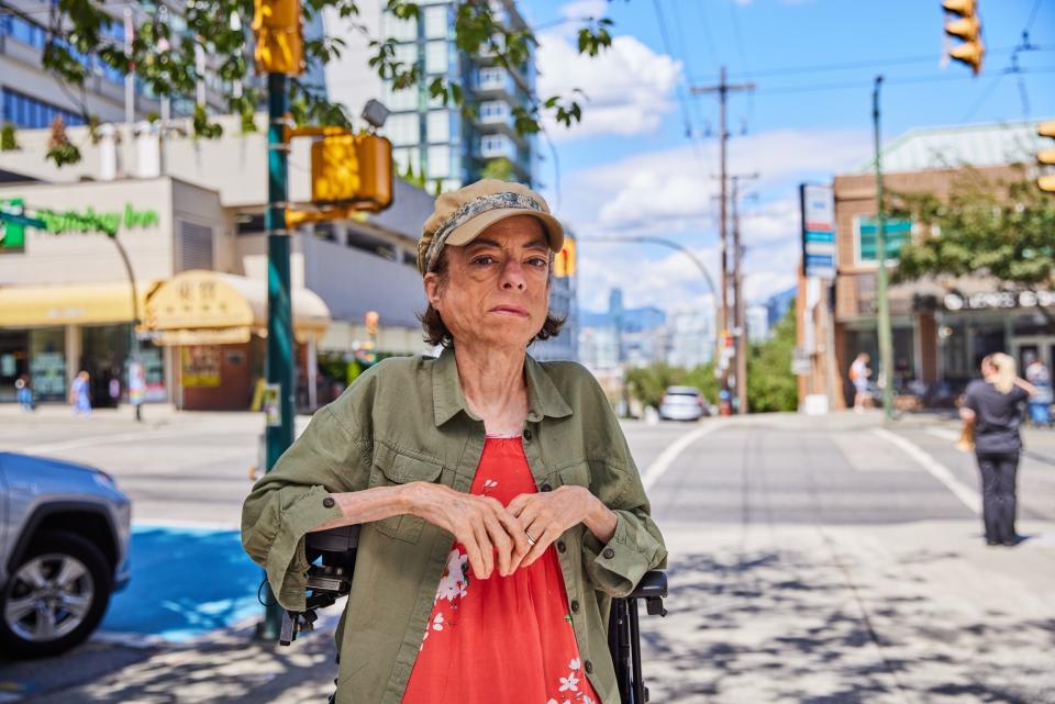 Liz Carr goes to Canada in Better Off Dead. (BBC)