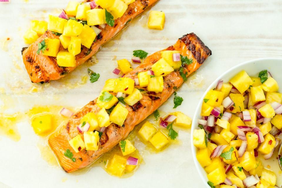 Grilled Salmon with Pineapple Salsa