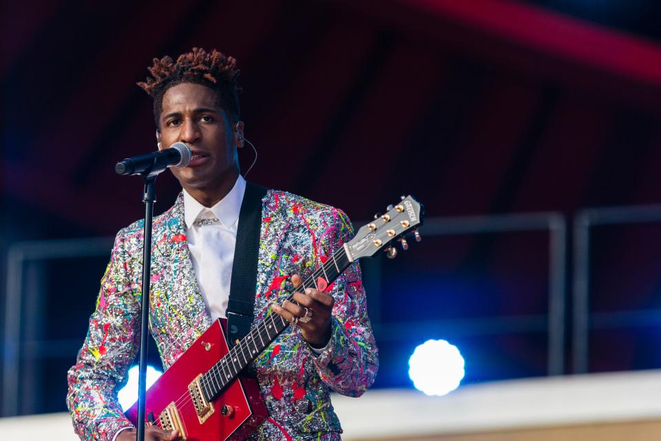 Jon Batiste performs during the Global Citizen festival, Saturday, Sept. 25, 2021, in New York.