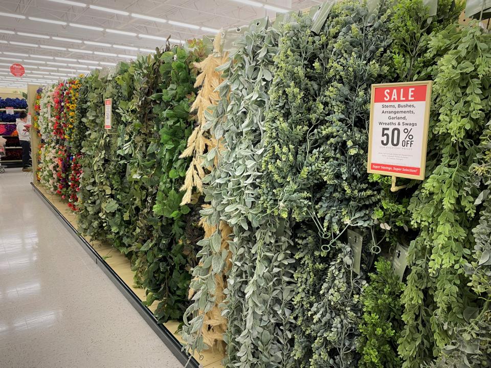 One section of Hobby Lobby features flowers, garland and wreaths. The store opened Friday in Christiana's University Plaza on Route 273.