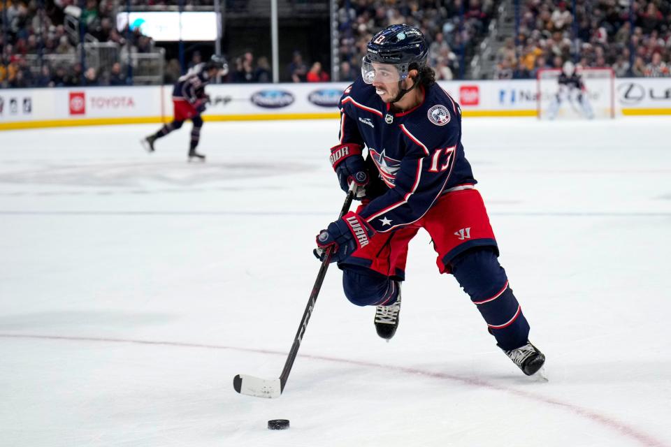 Blue Jackets winger Johnny Gaudreau leads the team with six goals, six assists and 12 points.