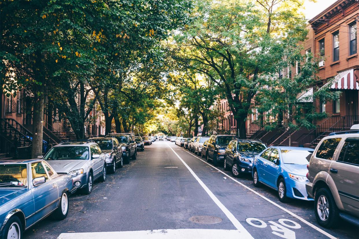 Cars parked on Brooklyn street