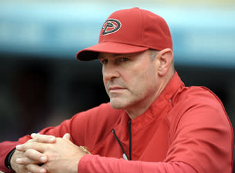 Pictured before a Sept. 13 game against the Dodgers in Los Angeles, Arizona manager Kirk Gibson has guided his club to the brink of a playoff berth in his first full season at the helm