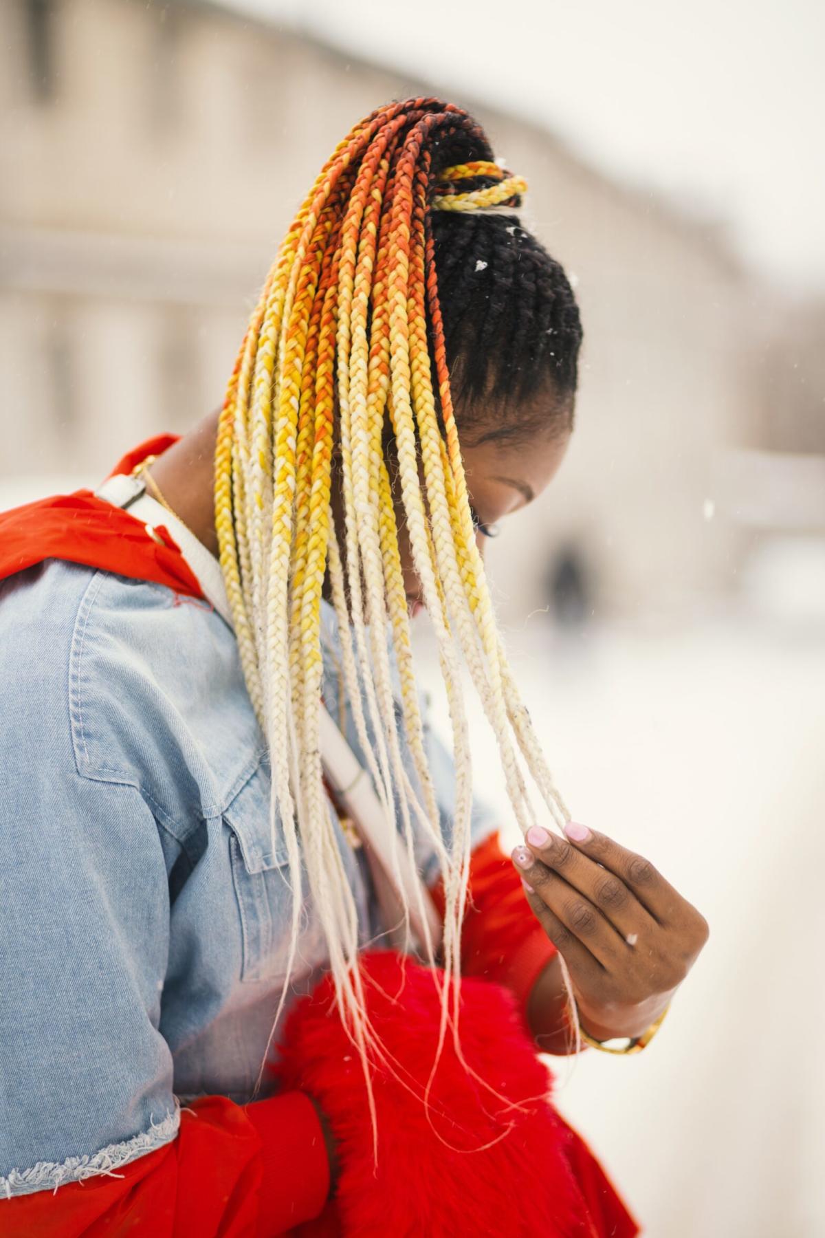 red box braids