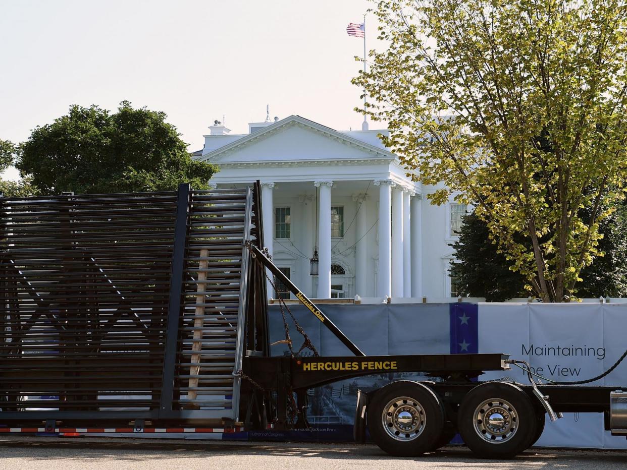 New White House fencing under construction in October 2019: AFP via Getty Images