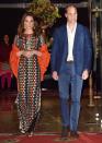 <p>Kate was dressed in a Tory Burch gown during her dinner with the King and Queen of Bhutan. </p>