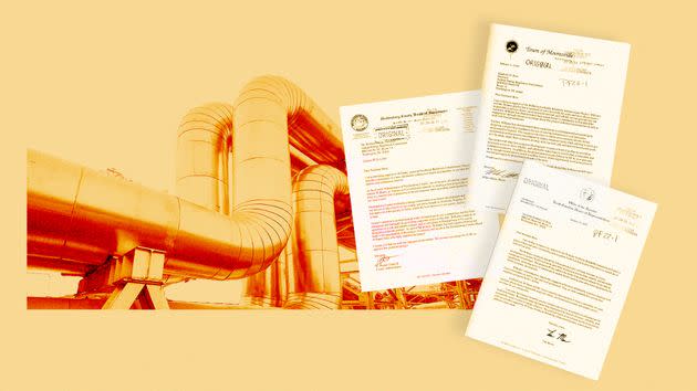 “Please tidy this letter up and print on Mayor letterhead”: Williams Companies Inc. and TC Energy Corporation provided ghostwritten letters to local elected leaders to boost political support for natural gas infrastructure projects. (Photo: Illustration: HuffPost; Photo: Getty Images)