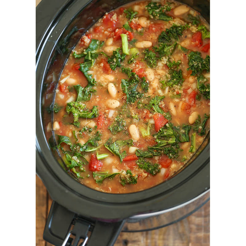 13. Slow Cooker Tomato, Kale And Quinoa Soup