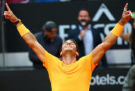 Tennis - ATP World Tour Masters 1000 - Italian Open - Foro Italico, Rome, Italy - May 20, 2018 Spain's Rafael Nadal celebrates after winning the final against Germany's Alexander Zverev REUTERS/Tony Gentile
