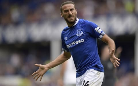 Cenk Tosun celebrates - Credit: Getty Images