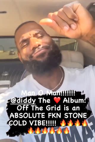 <p>Diddy/ Instagram</p> In the clip posted to his Instagram, James shows off his singing and dancing skills as he grooves along to Diddy's song.