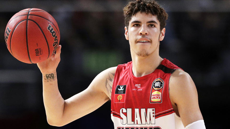 LaMelo Ball, pictured here in action for the Illawarra Hawks in 2019. 