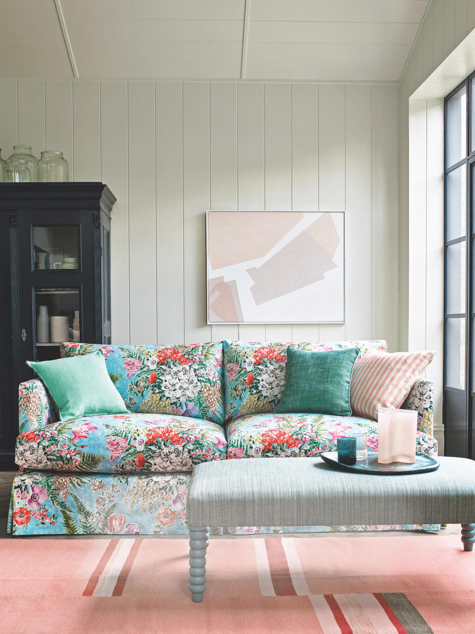 <p> Add a happy-go-lucky feel to a your farmhouse living room ideas with a bright couch &#x2013; just one easy room color idea.&#xA0; </p> <p> &apos;This is such a simple way to add personality to a simple farmhouse scheme,&apos; says Andr&#xE9;a Childs, Editor of Country Homes &amp; Interiors magazine. &apos;Choose removable slipcovers and you can update the look seasonally, introducing florals in the springtime and gold and russet tones in the fall. </p> <p> &apos;The trick to dialling up color is simply to choose a shade or two brighter or stronger than your usual farmhouse palette. Root the colors in nature and you won&apos;t go wrong.&apos; </p>