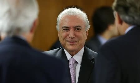 Brazil's President Michel Temer attends a meeting with political leaders at Planalto Palace in Brasilia, Brazil December 5, 2016. Picture taken December 5, 2016. REUTERS/Adriano Machado