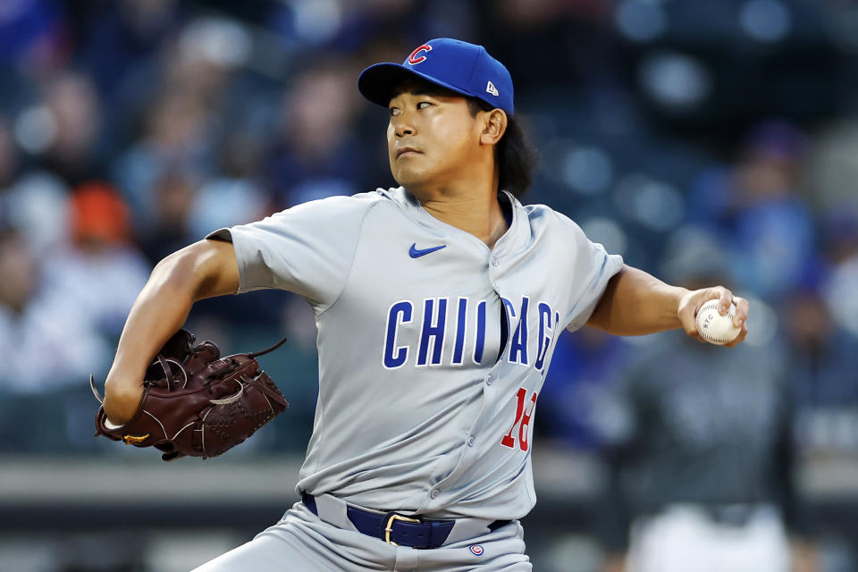 NEW YORK, NEW YORK - MAY 01: Shota Imanaga #18 of the Chicago Cubs pitches during the first inning against the New York Mets at Citi Field on May 01, 2024 in the Queens borough of New York City. (Photo by Sarah Stier/Getty Images)