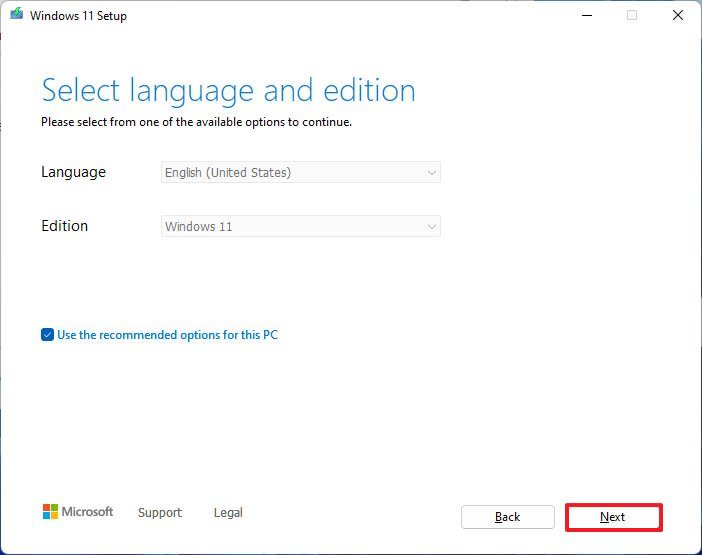 Select language and edition