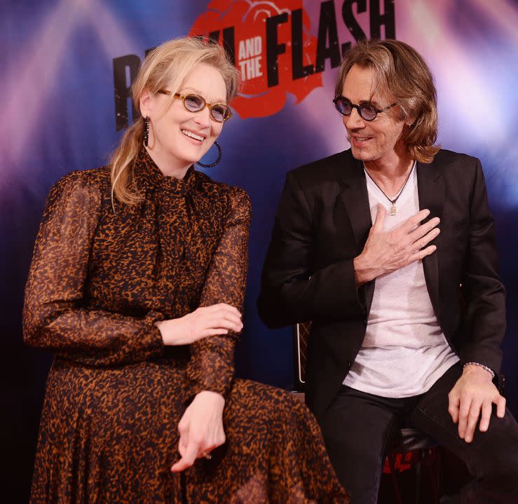Meryl Streep and Rick Springfield attend the “Ricki And The Flash” cast photo call at Ritz Carlton Hotel on Aug. 2, 2015 in New York City. (Photo by Stephen Lovekin/Getty Images)