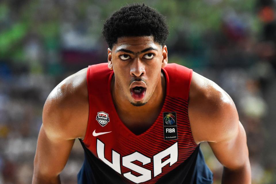 BARCELONA, SPAIN - SEPTEMBER 09: Anthony Davis #14 of the USA Basketball Men&#39;s National Team looks on during 2014 FIBA Basketball World Cup quarter-final match between Lithuania and Turkey at Palau Sant Jordi on September 9, 2014 in Barcelona, Spain. (Photo by David Ramos/Getty Images)