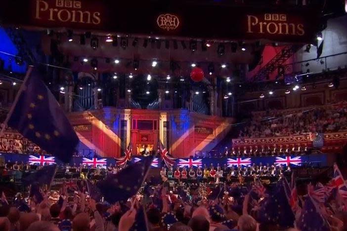 Social media users were split over the mix of flags at the classical event of the year: BBC One/BBC Two