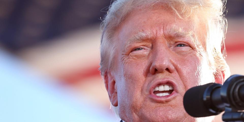 Trump speaking at a rally in Mesa, Arizona on October 9, 2022.