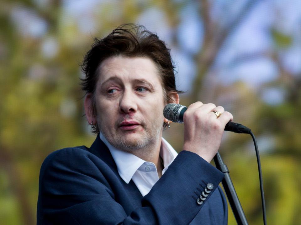 Shane MacGowan onstage in London’s Hyde Park in 2014 (Getty Images)