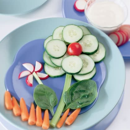 Vegetable Flowers with Homemade Ranch Dip