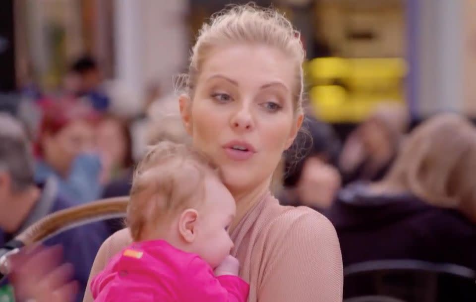 Lorinska was faced to face her fears of breastfeeding in public. Source: Channel Seven