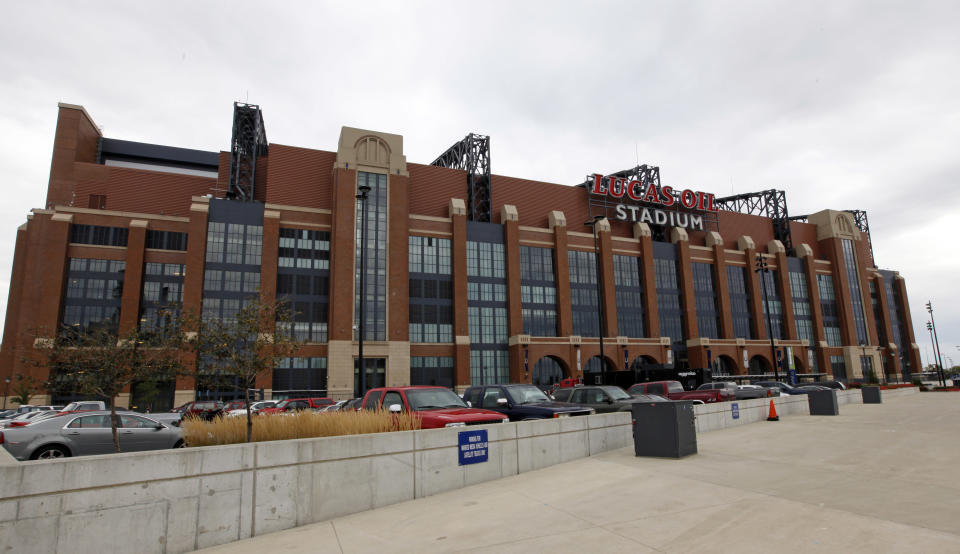 Lucas Oil Stadium is shown in Indianapolis in 2011. (AP)