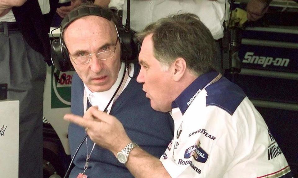 Frank Williams, left, with his technical director, Patrick Head.