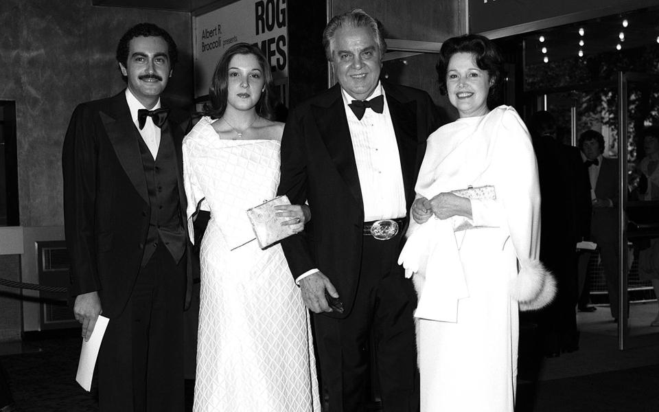 Barbara Broccoli with her parents and Dodi Fayed, at the 1979 premiere of Moonraker - Rex