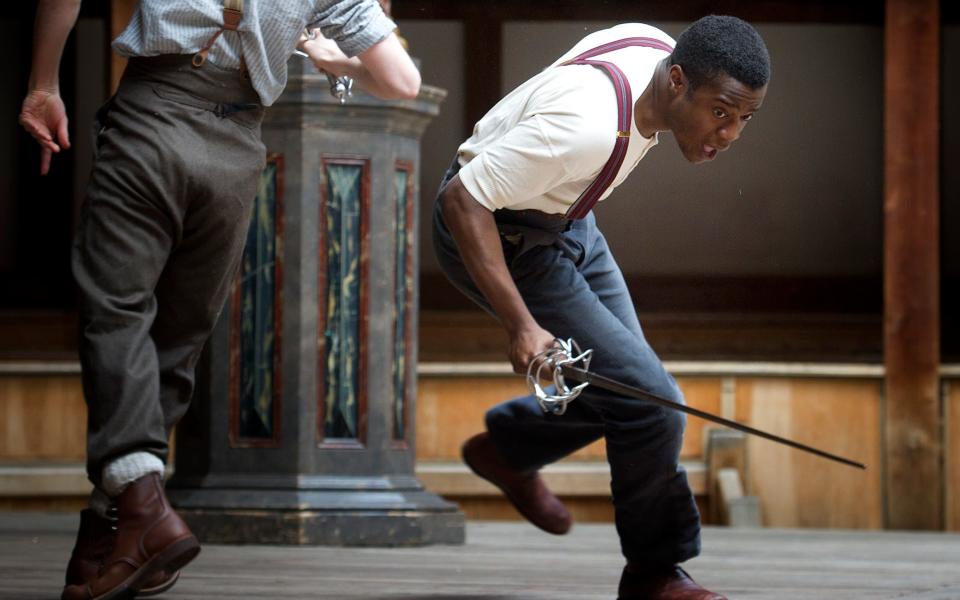 Ladi Emeruwa as Hamlet, in rehearsal at the Globe  - Geoff Pugh