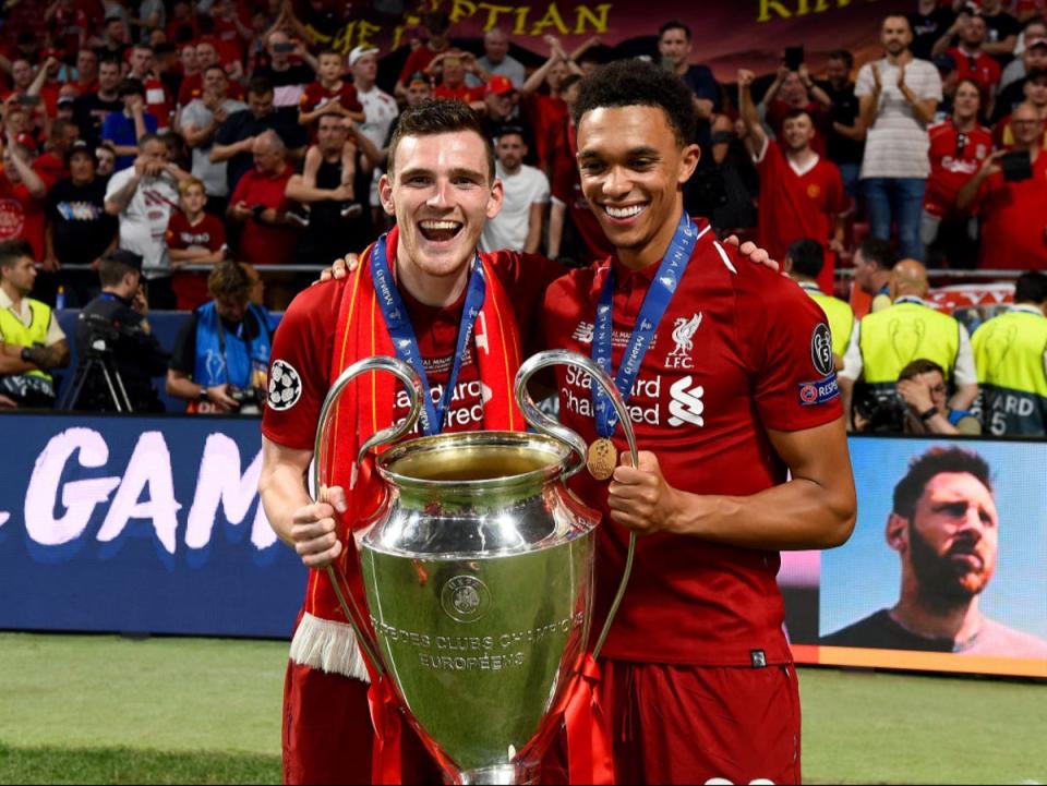 The Reds’ full backs have become two of the world’s best in their respective positions since 2018 (Liverpool FC via Getty Images)