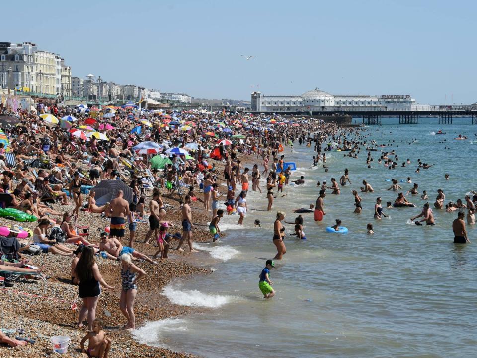 Brighton beach is packed as the South of England basks in a summer heatwave on August 07, 2020: Getty Images