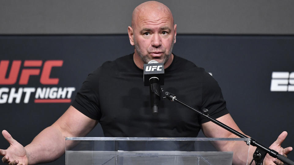 Dana White has taken aim at media critics in a near five-minute video spruiking the UFC's success in an otherwise fraught 2020. (Photo by Jeff Bottari/Zuffa LLC)