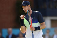 Tennis - ATP 500 - Fever-Tree Championships - The Queen's Club, London, Britain - June 19, 2018 Great Britain's Andy Murray reacts during his first round match against Australia's Nick Kyrgios Action Images via Reuters/Tony O'Brien