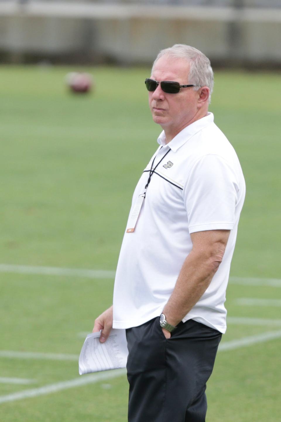 Purdue athletic director Mike Bobinski during practice, Friday, Aug. 6, 2021 at Ross-Ade Stadium in West Lafayette.